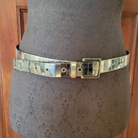 Vintage Silver Metal Belt With Buckle 40" - Picture 1 of 5